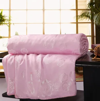 free shipping 100% silk comforter/blanket/quilt/duvet for summer&ampwinter king queen twin size handmade bedding white/pink color | Дом и сад