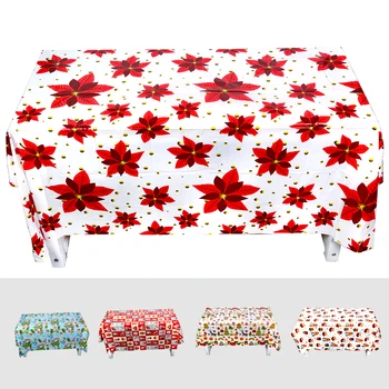 

Christmas disposable plastic tablecloth santa claus christmas pvc table cover christmas decorations for home navidad natal