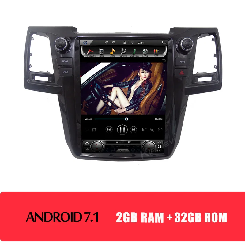 Android Car Radio KiriNavi вертикальный экран Tesla style 12,1 ''Android 8,1 автомобильный Радио gps навигатор для Toyota Fortuner Revo DVD Автомобильный плеер - Цвет: Android Car Radio