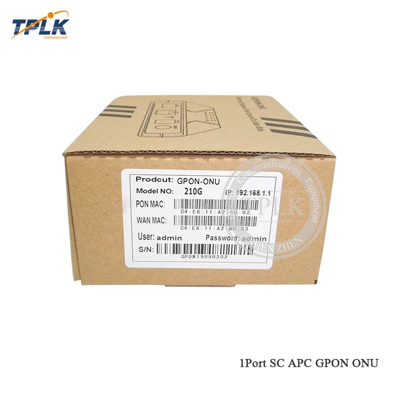 Горячая с разъемом SC APC, 1GE GPON ONU/ONT, с портом 1GE, Пользовательский логотип английская версия