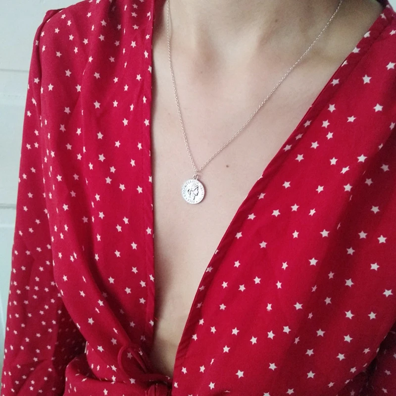 Luxury Retro Gold Coin Chain Necklace Women Jewelry Female Virgin Mary Pendant Necklaces Ladies Wedding Party Jewelry Girls Gift