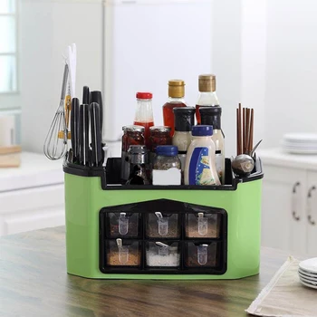 

Multifunctional Storage Rack Seasoning Box Organizer Kitchen Spices Sauce Knife Holder Kitchen Containers Shelves Kitchen Shelf