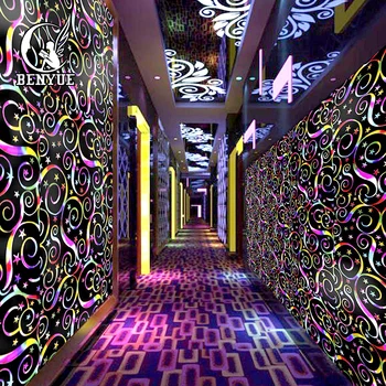 

KTV decoration Entertainment usage chunky 3d glitter fabric luxury wallpaper