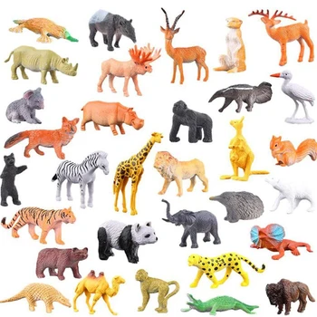 

Mini Animals 53pcs/lot World Zoo Model Figure Action Toy Set Cartoon Simulation Animal Lovely Plastics Collection Toy For Kids