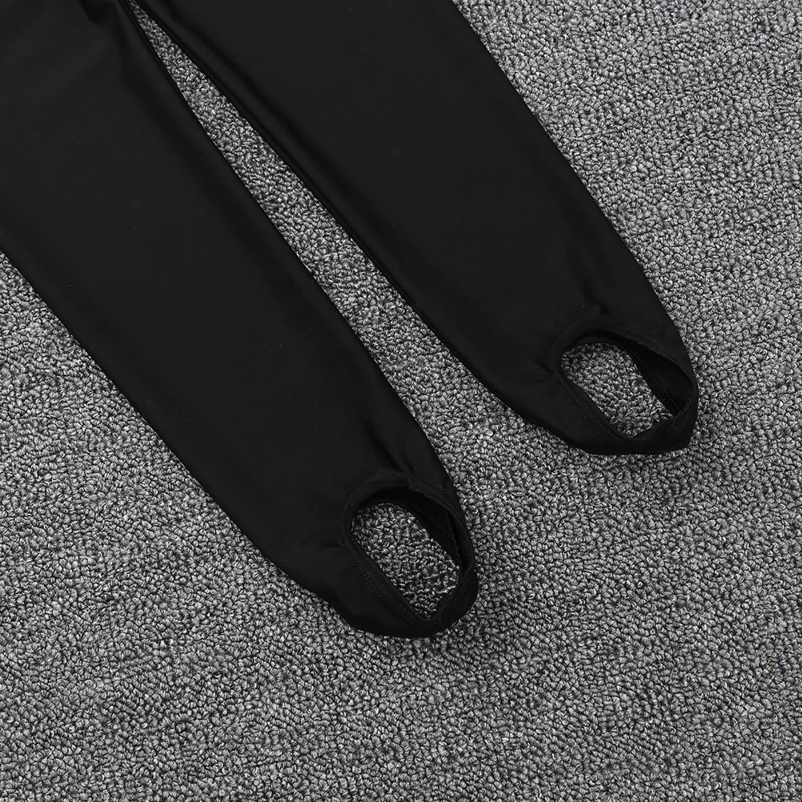 TiaoBug Girls U Neck Ruffled Straps Open Back Sports Tops With Stirrup Pantyhose Stockings Leggings Tights For Active Dance Gym