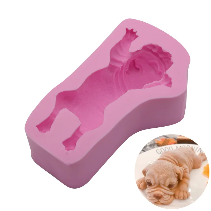 Шарпей силиконовые формы животных из мультфильмов пресс-форм Fondant(сахарная) бульдог Мыло Формы для выпечки DIY мусс мороженое пудинг jello инструменты