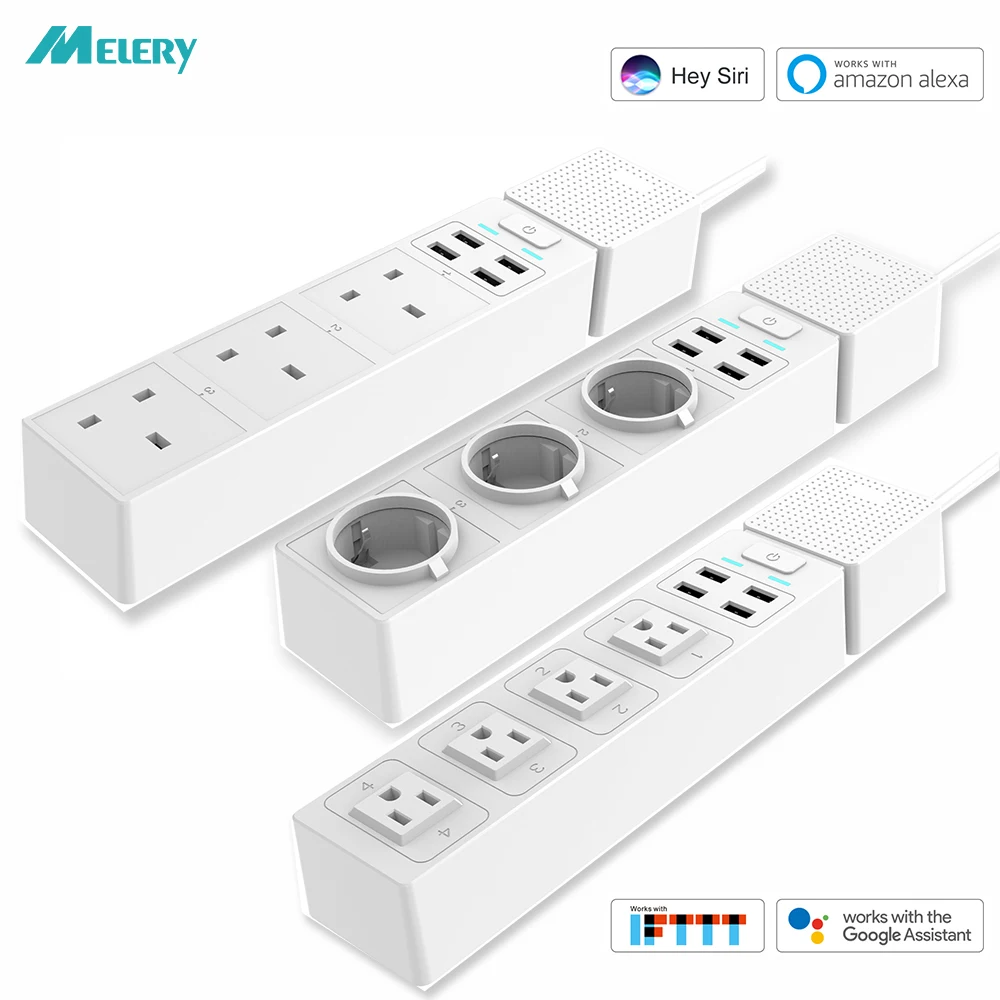 

Wifi Smart Power Strip Surge Protector Electrical Plug Extension Socket USB Remote Control with Homekit Siri Alexa Google Home