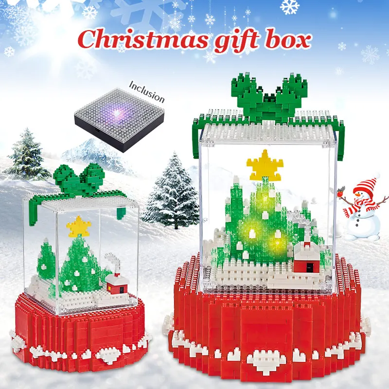 Лоз мини-блоки светодиодный веселая Рождественская елка детская игрушка Алмазный строительный блок кирпичи развивающая игрушка для детей рождественские подарки