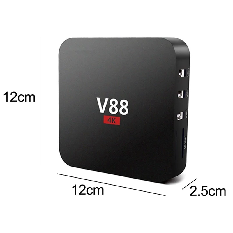 Домашний кинотеатр V88 RK3229 Смарт ТВ приставка плеер 4K четырехъядерный 8 Гб WiFi