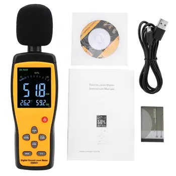 

SMART SENSOR AS844+ Digital Sound Level Meter Decibel Meter Noise Monitor DB Measuring Instrument Data Printing