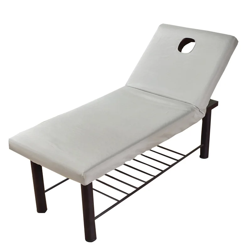 Pure Color Massage Table Bed Fitted Sheet Elastic Full Cover Rubber Band Massage SPA Treatment Bed Cover with Hole Sabanas 3