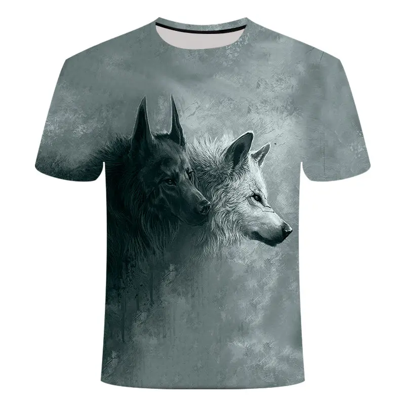 Крутая футболка с 3D принтом волка для мужчин и женщин, модная футболка с 3d принтом орла в стиле хип-хоп, летняя футболка с коротким рукавом и принтом животных, Мужская футболка 6XL - Цвет: TX204