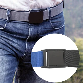 

Elastic Belts Women Men Invisible Waist Belt for Jeans Pants Adjustable Buckle Belt Unisex Adults All-Match Solid Color Canvas