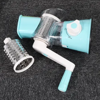 

Multifunctional Vegetable Cutter Slicer Rotating Hand Crank Cutter Grater Kitchen Tool for Potato Carrot Cucumber (Sky-blue)