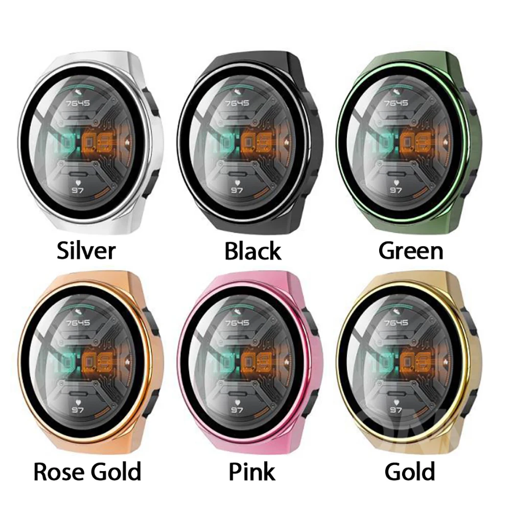Case for Huawei Watch GT 2E GT2E GT2 GT 2 42mm 46mm Full Coverage Bumper Case Cover with Tempered Glass Screen Protector