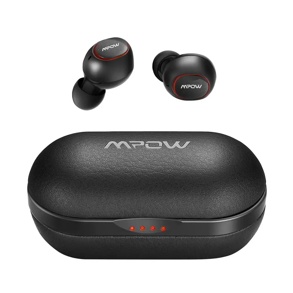 Black TWS Earphone Mpow T5 TWS Bluetooth 5.0 Наушники 3D Стерео Беспроводные наушники Handsfree Мини AptX Наушники IPX7 Водонепроницаемый С 36 часов воспроизведения - Цвет: Black TWS Earphone