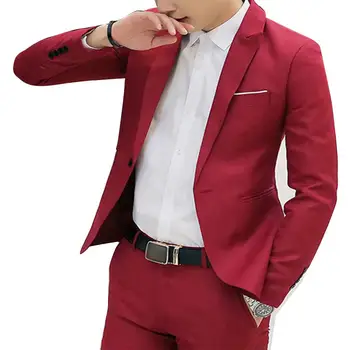 

ZACOO Men Casual Business Jacket One Button Slim Fit Suit Fashionable Coat Tops
