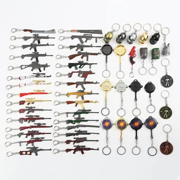 

2020 High Quality Game PUBG Playerunknown's Battlegrounds Costumes Keychain Pan Weapon Model Key Chain Necklace Pendant Keyring