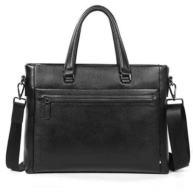 Модный большой мужской портфель из натуральной кожи мужские сумки бизнес бренд Мужские портфели сумки оптом высокое качество сумка - Цвет: black
