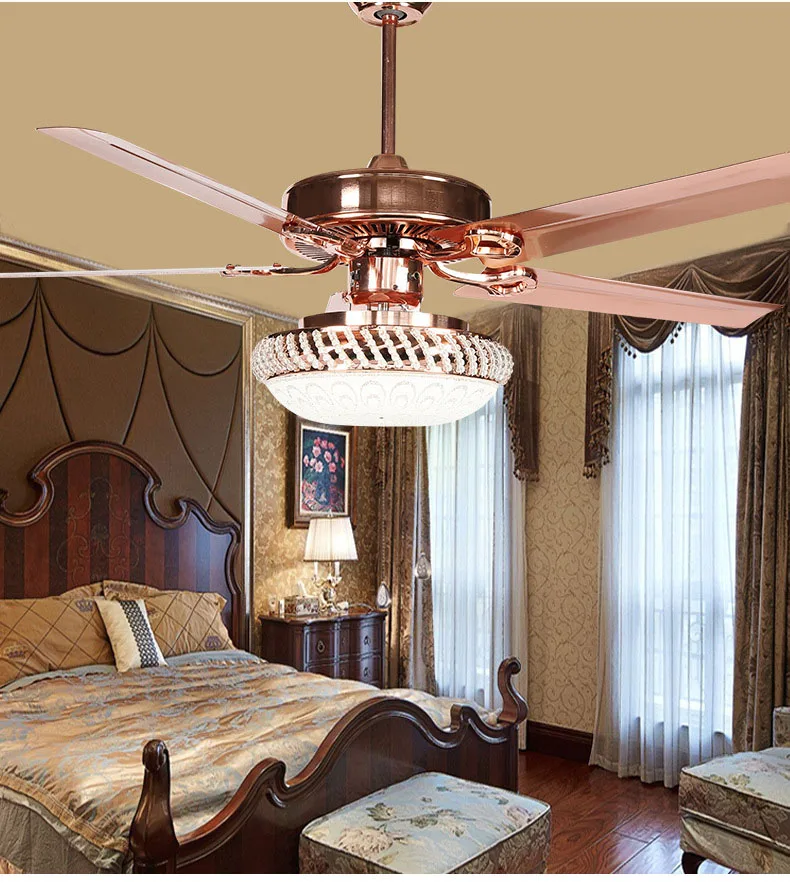 

Restaurant European style retro iron leaf fan lamp Household wood leaf iron leaf electric fan living room fan chandelier