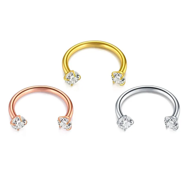 1Pc 1.2x6/8/10mm Steel Zircon Cartilage Ear Stud Ear Piercing Jewelry Cartilage Earrings Women Sexy Piercing Body Jewelry - Image 2