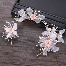 Ободок для волос, стиль, шелковая пряжа, цветок, резинки для волос, серьги, набор, свадебное платье, аксессуары, детское платье, головной убор для мужчин