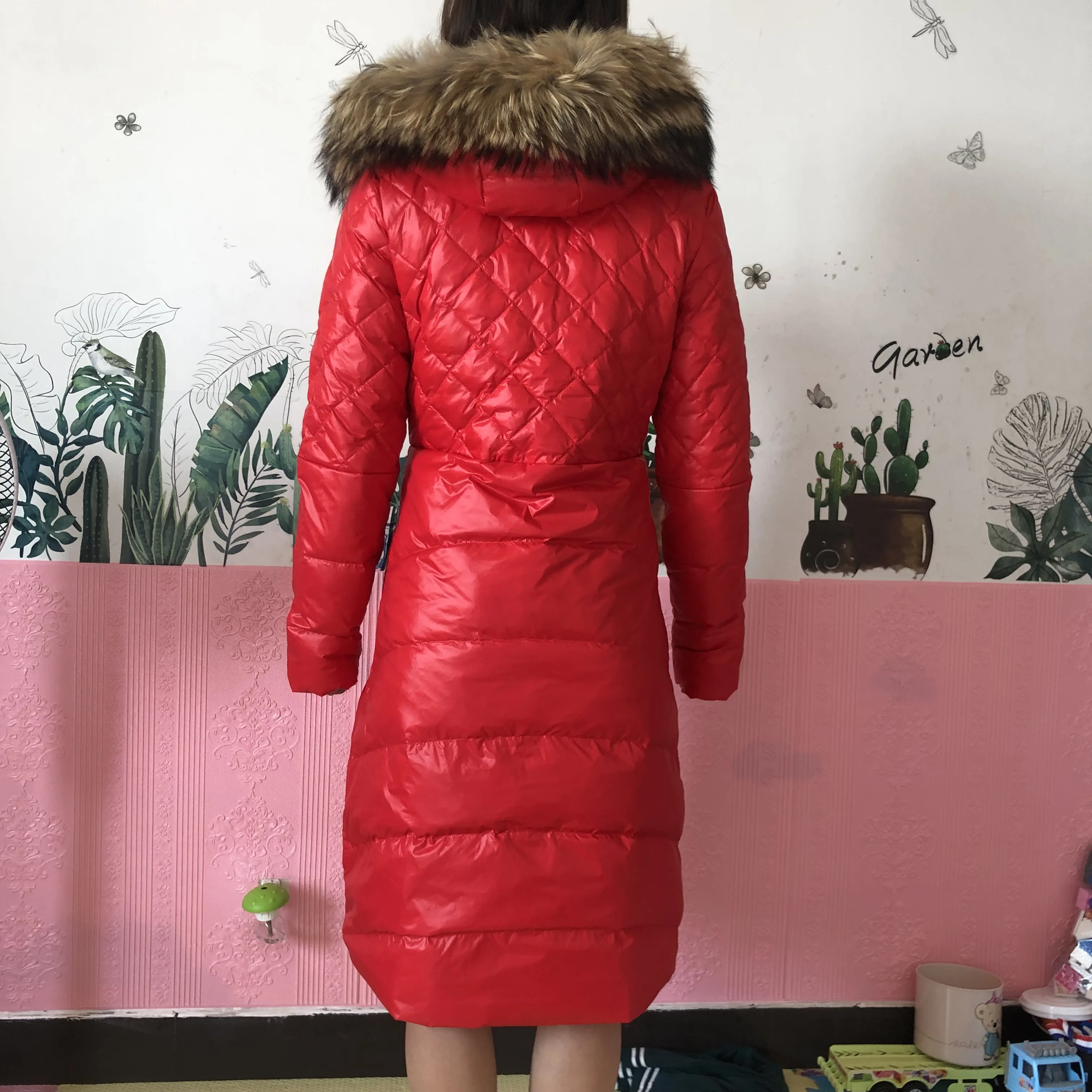 Женская куртка большая натуральный мех енота зимняя для женщин 2019 теплая