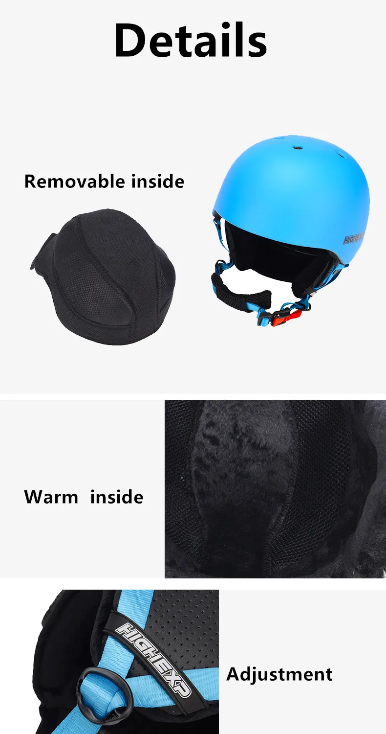 Лыжный шлем с высоким опытом, Женский шлем для сноуборда, мужской шлем для скейтборда, лыжного спорта, EPS термальный PC цельный дышащий корпус