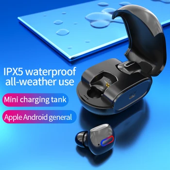 

SZMUGUA Mini Dual Bluetooth 5.0 Wireless Earbuds Ear Headsets 3D Stereo Sound Hi-Fi Wireless Sports Earphones Microphone