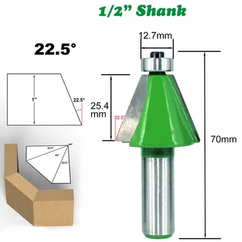 

1pc 8mm Shank Router Bit Chamfer Router Bit 11.25 Degree For Woodorking Trimming Engraving Carving Carving Cutting Machine Tools
