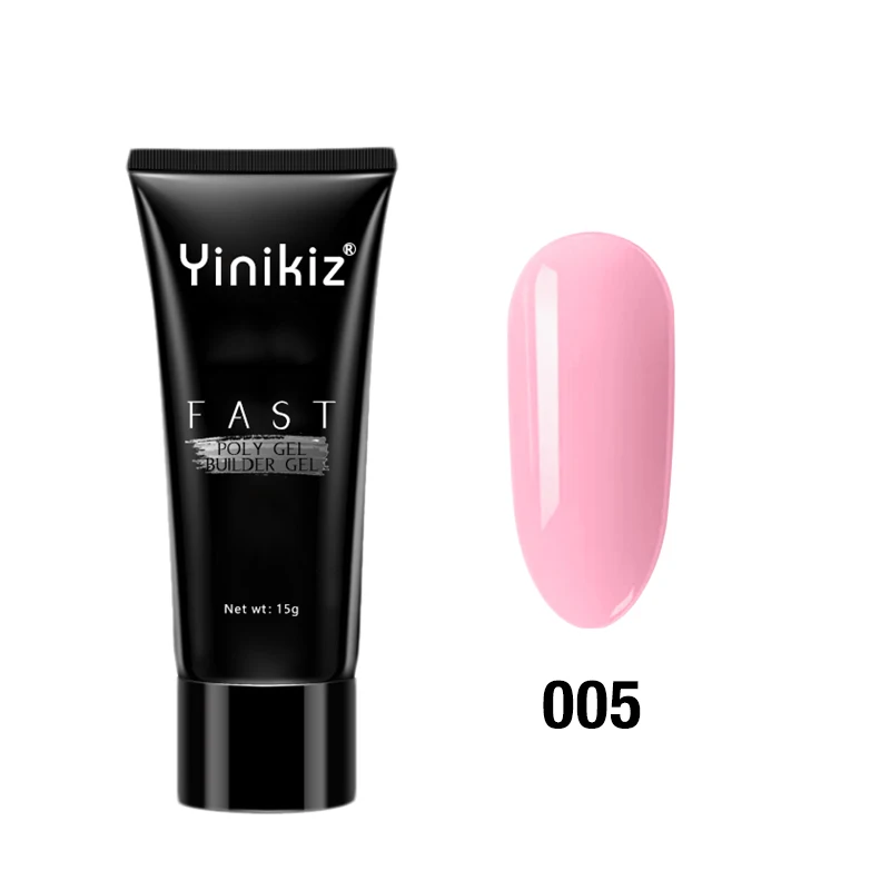 Color-005 Yinikiz стойкий полигель для быстрого наращивания, камуфляжный Светодиодный УФ-полигель, впитывающий клей, накладные ногти - Цвет: Color-005