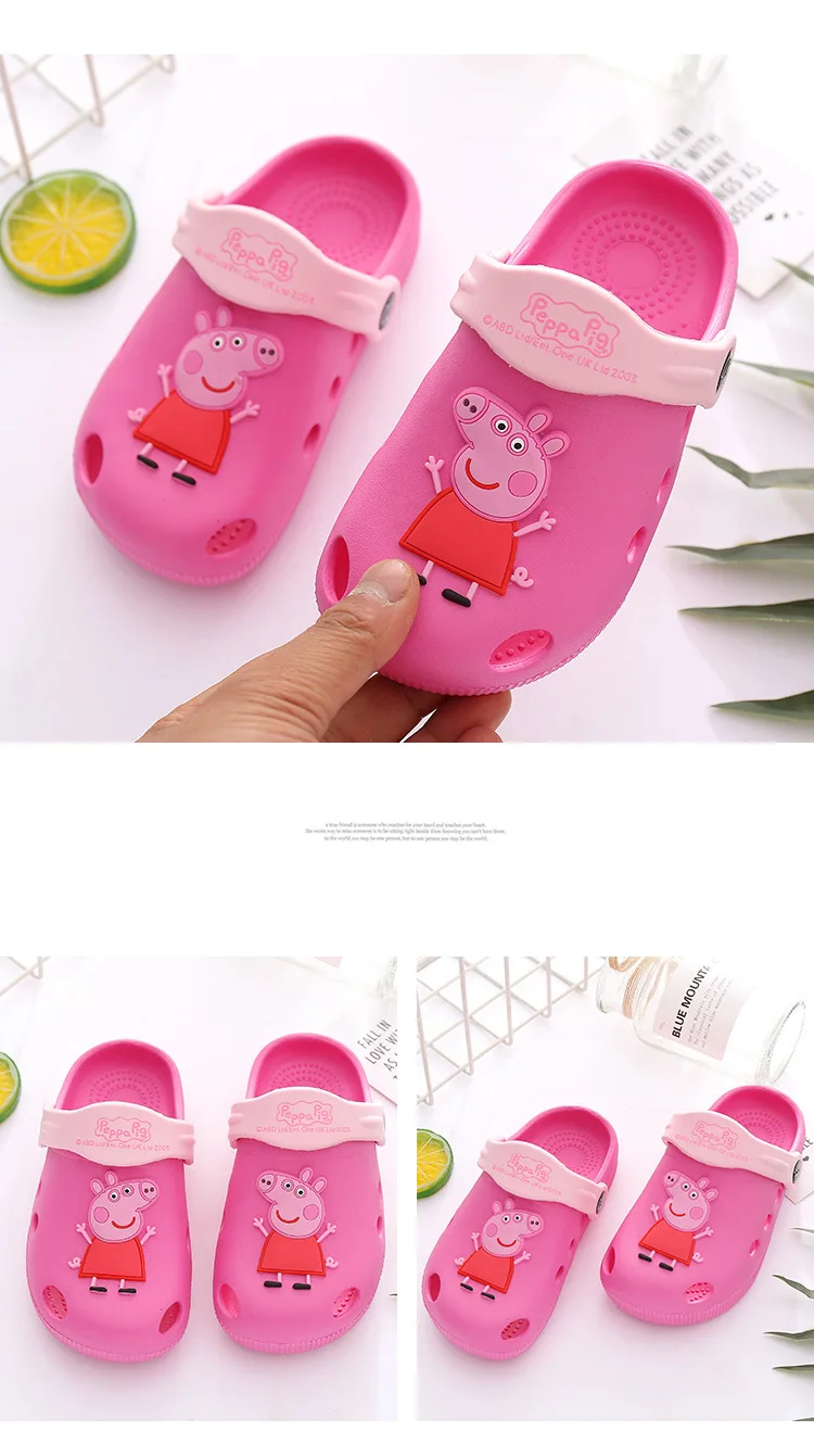 Новые оригинальные PEPPA PIG Детская Дачная обувь летнее платье для маленьких девочек с рисунком героев из мультфильма, детские Нескользящие Пеппа свинка Джордж» тапочки игрушки