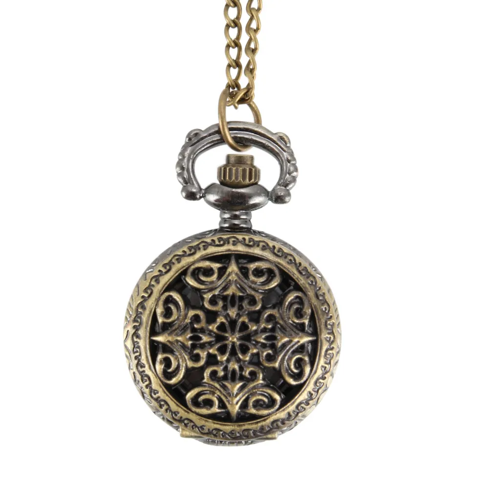 Fashion Vintage Women Pocket Watch Alloy Retro Hollow Out Flowers Pendant Clock Sweater Necklace Chain Watches Lady Gift FOU99 pocket watch