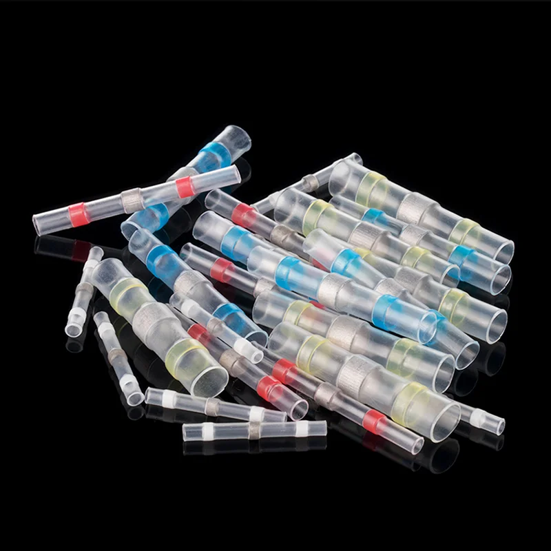 

50PCS Solder Seal Wire Connectors Electrical Insulated Automotive Marine Waterproof Wire Terminals Heat Shrink Butt Connectors