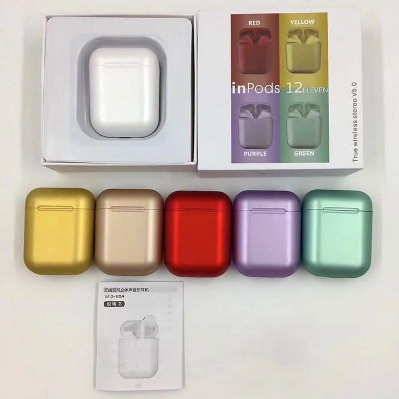 Inpods 12 Bluetooth Earphone 5.0 Wireless Headphone Sport Earbud TWS Headset Touch Control For Phone dropshipping 2019 | Электроника