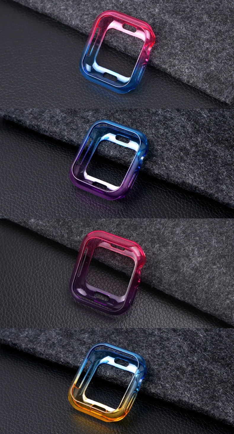 Цветной чехол для Apple watch 5/4 чехол 44 мм 40 мм мягкий ультратонкий ТПУ защитный бампер iWatch серия 5/4 44/40 мм аксессуары