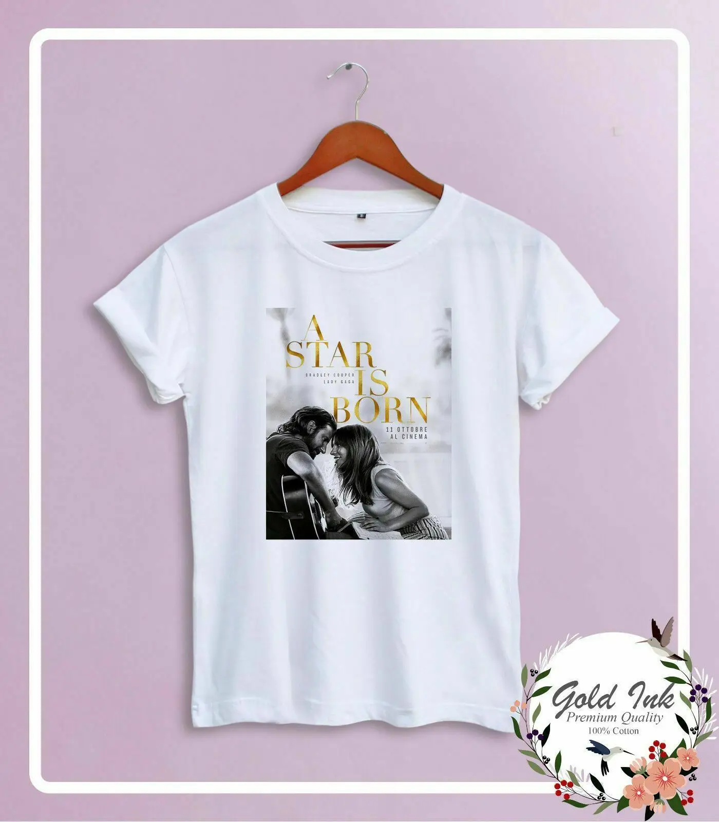 

LADY GAGA  I'LL NEVER LOVE AGAIN SINGLE T SHIRT S-XXL SOFT COTTON 3COLORS EM1 Harajuku