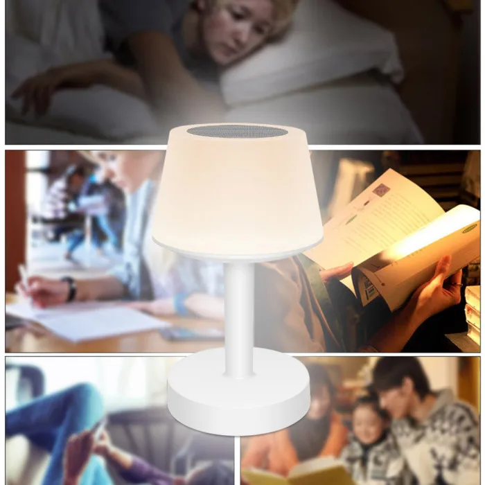 LED Night Light Wireless Bluetooth Speaker Touching Sensor Colorful Desk Bedside Lamp ALI88