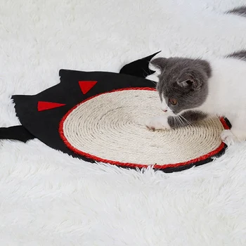 

Cat Pad Scraping Pet Halloween Sisal Pad Cat Scratch Board Bat-shaped Durable Sisal Fabric Toy Cat Pet Grab Pad Cat Supplies