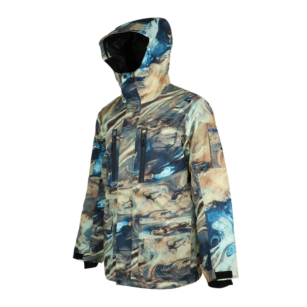 Professional Men Ski Suit Winter Windproof Hooded Rain Jacket Coat for Hiking Camping Climbing Snowboarding Skiing - Цвет: C   L