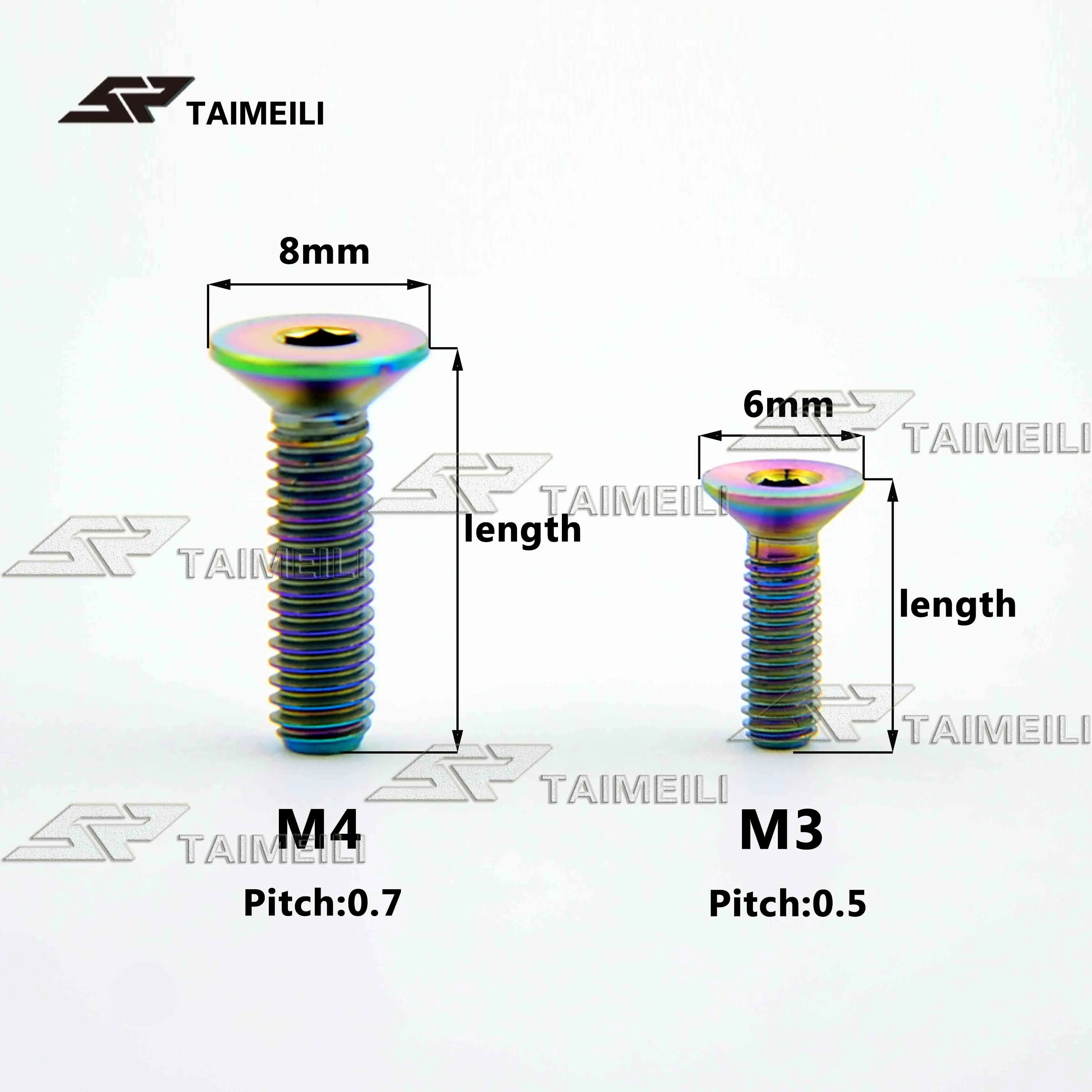 4/8/12 шт titanium Болты с потайной головкой M3 M4x6/8/10/15x20 мм болты из титанового сплава шестиугольный рукава titanium винты GR5