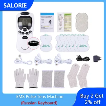 

Russian Keyboard Tens Unit Muscle Stimulator Tens Machine Physiotherapy Electrodes Massage Machine Electric Face Body Massager