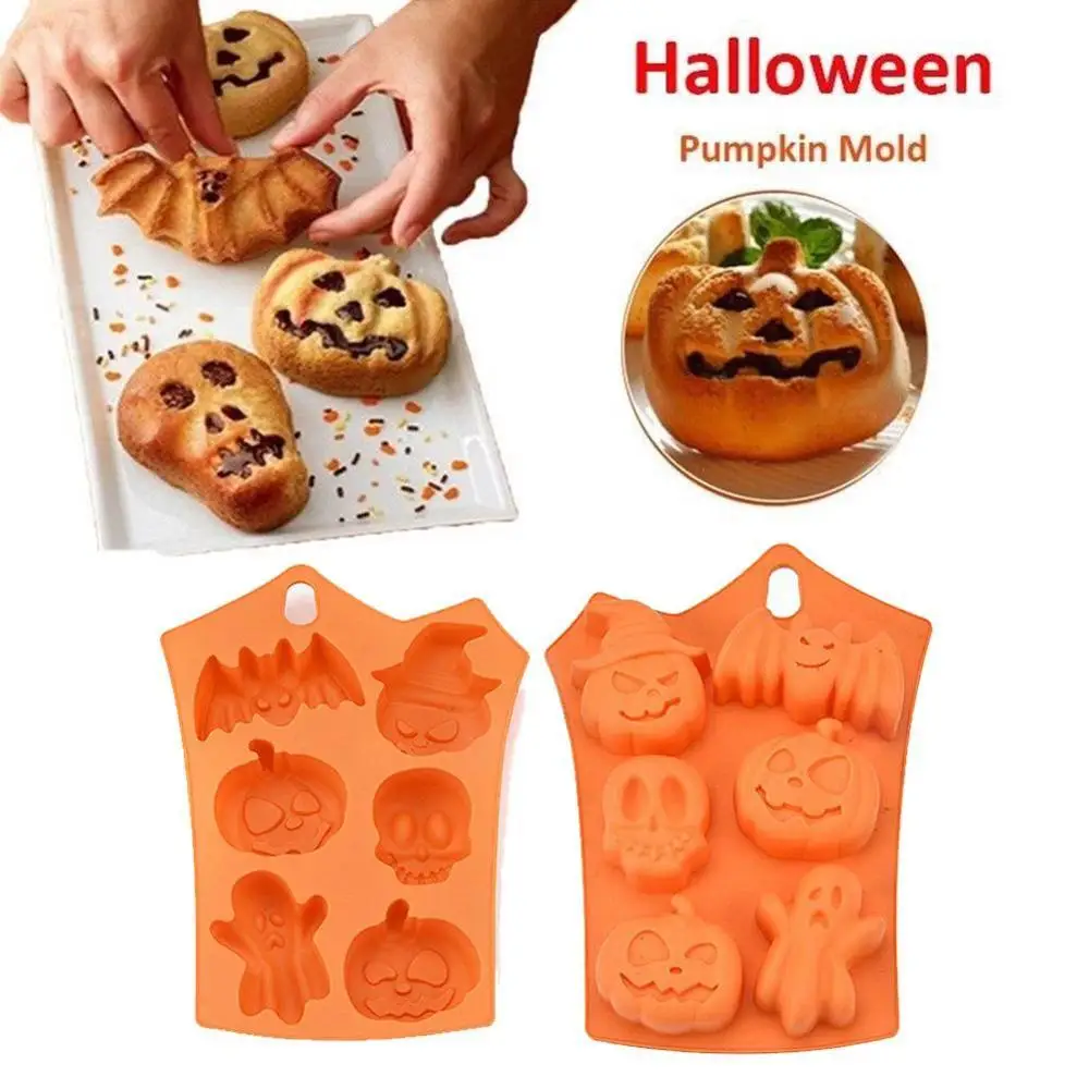 

Halloween Silicone Mold Skull Pumpkin Bat Cake Decorating Tools Fondant Mold Chocolate Forms Ice Cube Ice Mold Soap Fimo