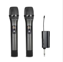 

Manufacturers direct UHF wireless 1 drag 2 microphone wireless K song home audio microphone set