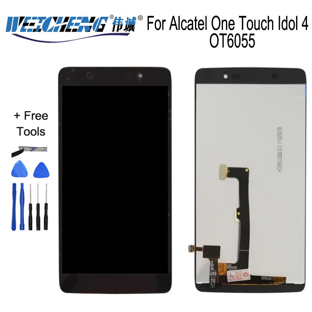 WEICHENG For Alcatel One Touch Idol 4 LTE OT6055 LCD display+ touch screen digitizer Assembly for lcd+free Tools | Мобильные