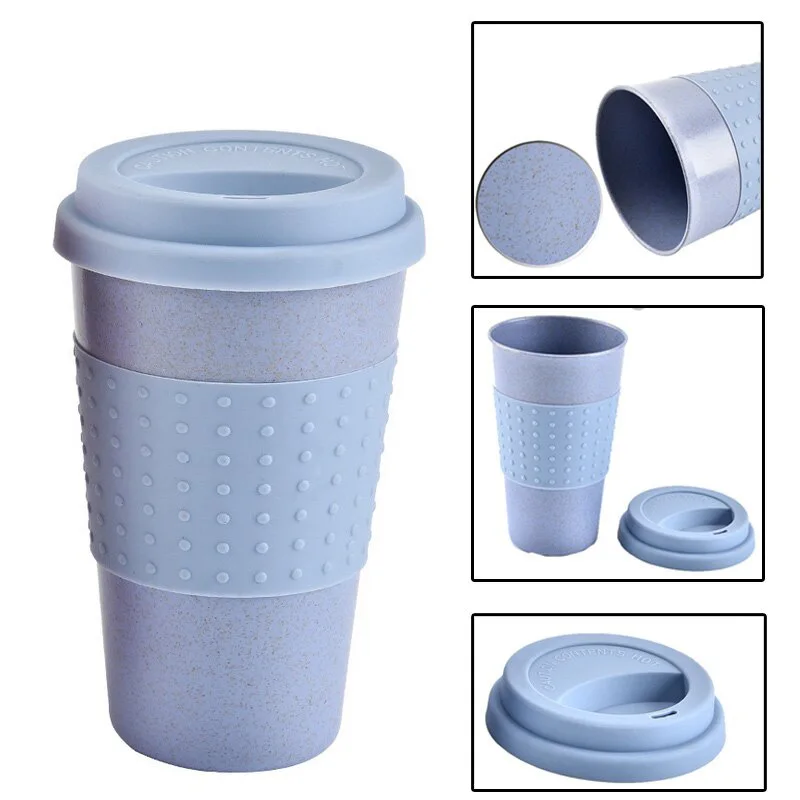 

Environmental Protection Level For Outdoor Camping Hiking Picnic Portable Wheat Straw Plastic Coffee Cup With Lid Travel Coffee