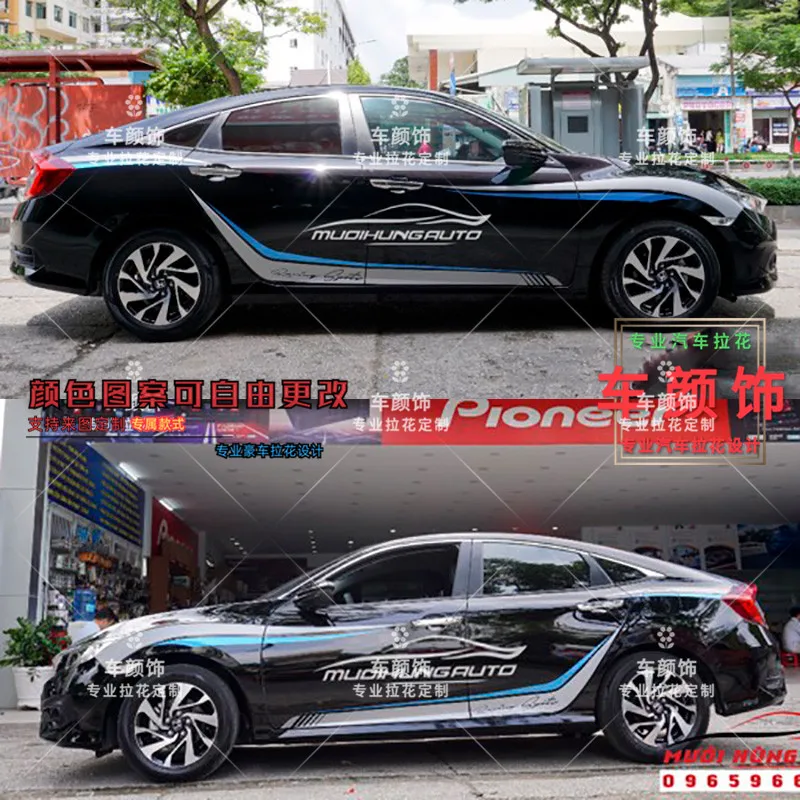 

Car stickers FOR Honda Civic 2016-2021 modified sports style fashion body decals Civic
