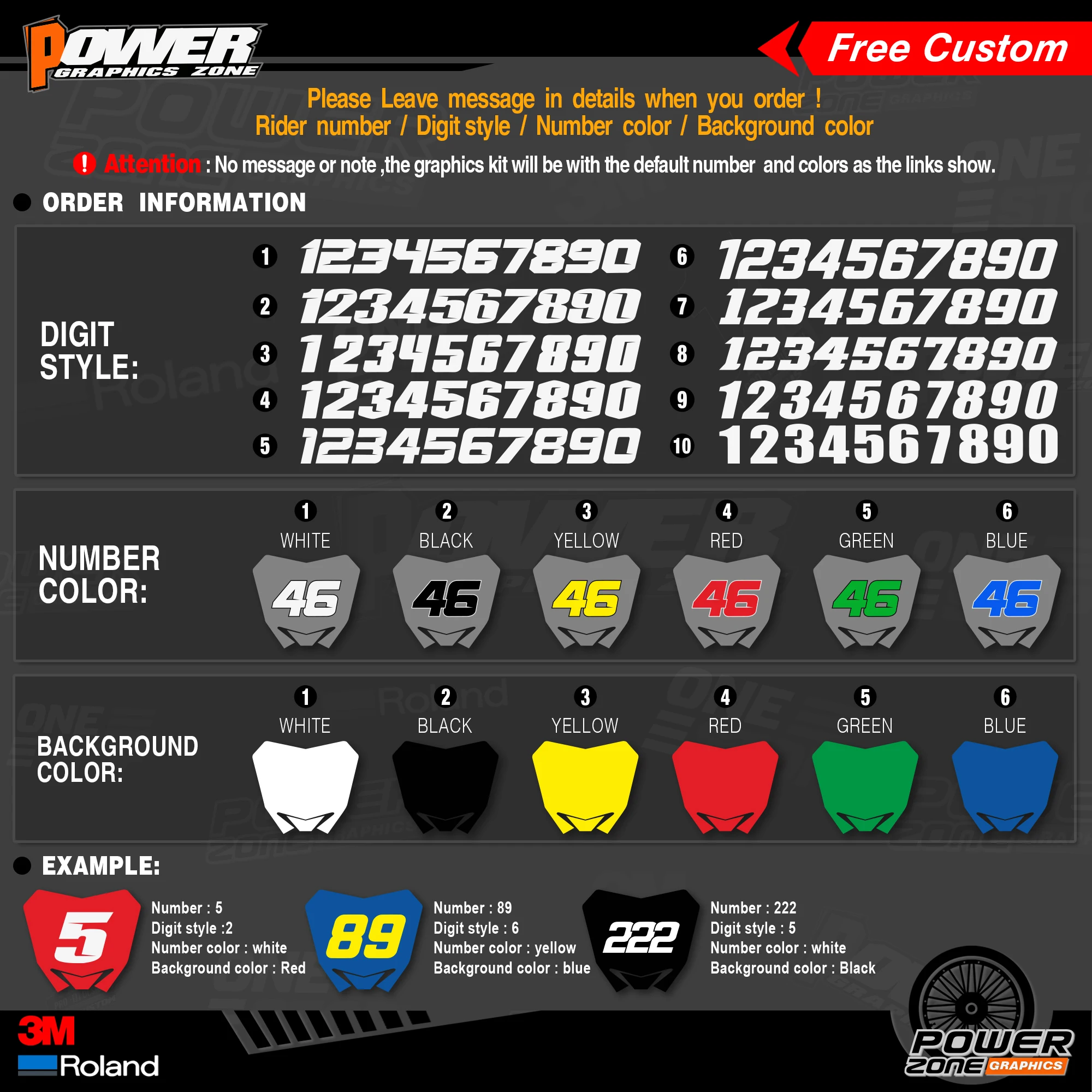 PowerZone Custom Team Graphics деколи для фона 3 м Набор наклеек KTM SX SXF MX 07 10 EXC XCW Enduro 08 11 125 до 500cc