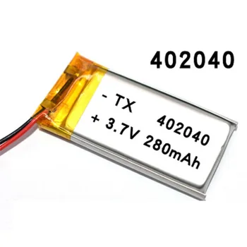 

Rechargeable 280mAh Li-ion Battery 402040 Lithium Polymer Li-Po li ion Battery Lipo cells For GPS MP3 MP4 Voice Recorder