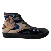 Doginthehole Персонализированная прогулочная обувь высокие холщовые милые печатные печати собаки для мужчин и женщин на открытом воздухе удобные легкие